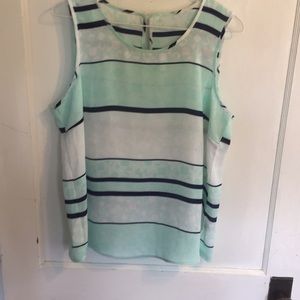 Stitchfix sz XL mint and navy blouse